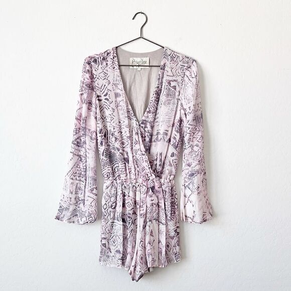 Rory Beca Aztec Print Silk Long Sleeve Romper - Picture 2 of 10